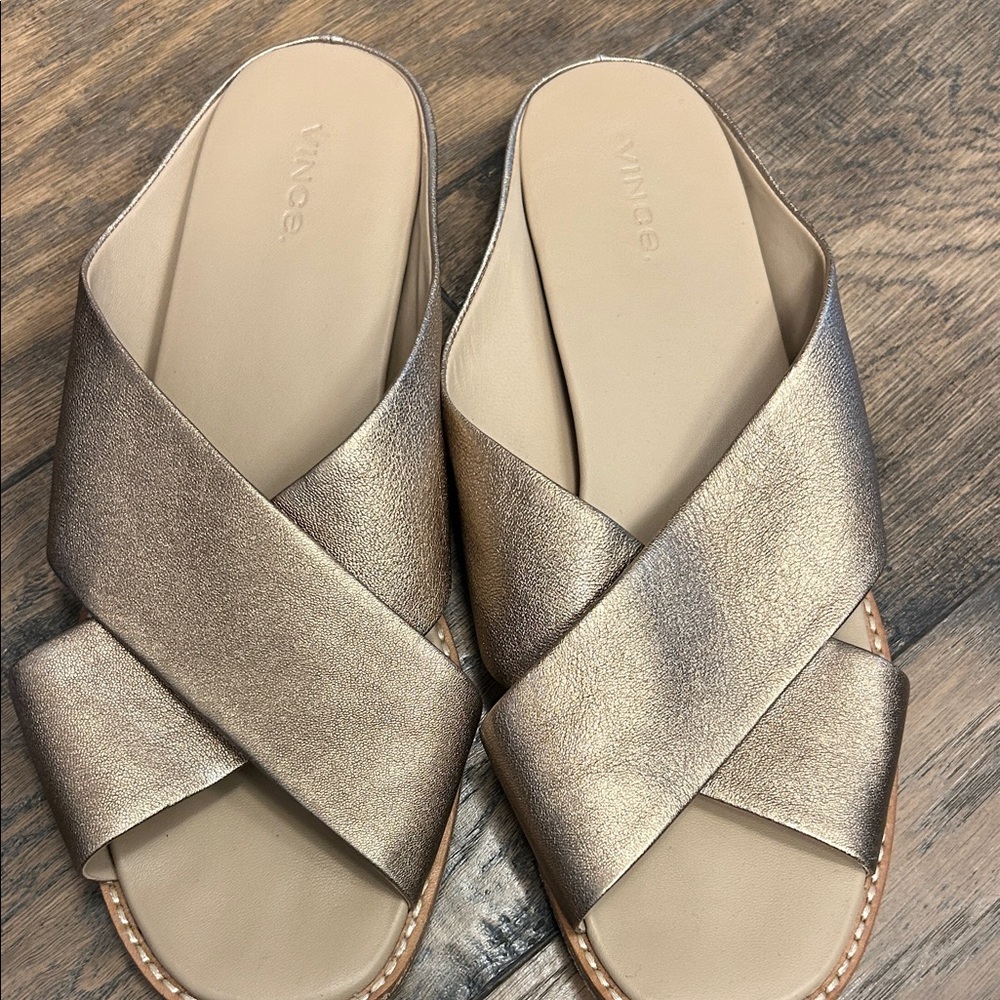 Vince Women's Metallic Slide Sandals